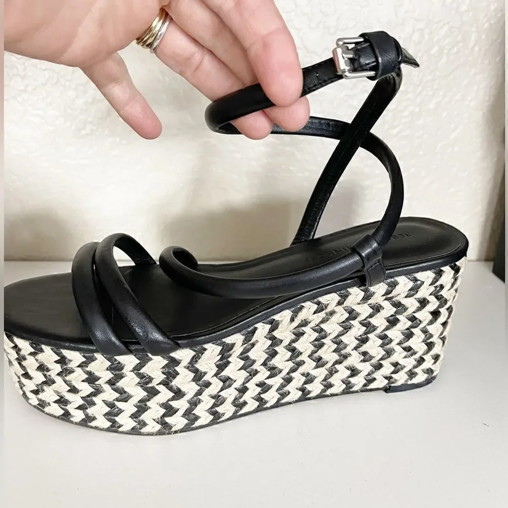 Rebecca Minkoff Josefia Platform Wedge Sandal espadrilles in Black & White 8